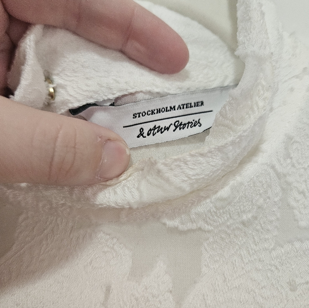 & Other Stories White Jacquard Dress 10 - Picture 5 of 9